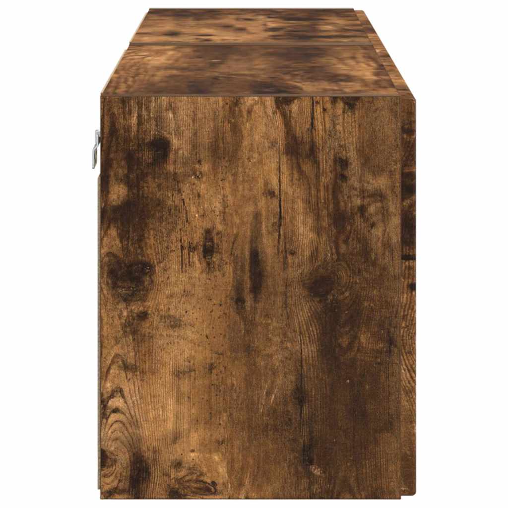 TV-wandkast 2 pcs Gerookt eiken 59,5 x 31 x 40 cm Bewerkt hout is nu te koop bij PeponiXL, paradijselijk wonen!