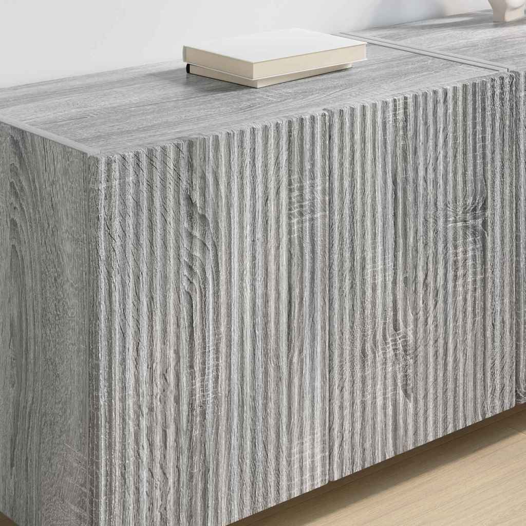 TV-wandkast 2 pcs Grijs Sonoma 59,5 x 31 x 40 cm Bewerkt hout is nu te koop bij PeponiXL, paradijselijk wonen!