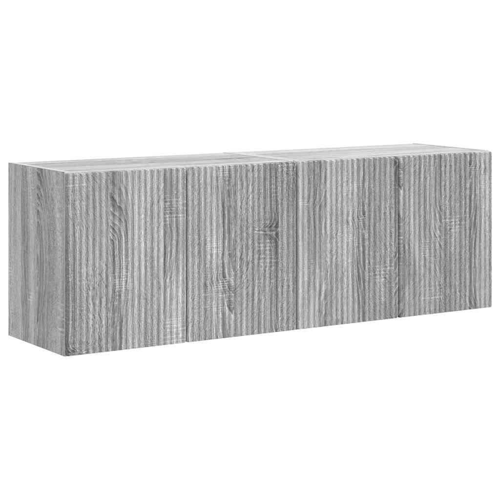 TV-wandkast 2 pcs Grijs Sonoma 59,5 x 31 x 40 cm Bewerkt hout is nu te koop bij PeponiXL, paradijselijk wonen!