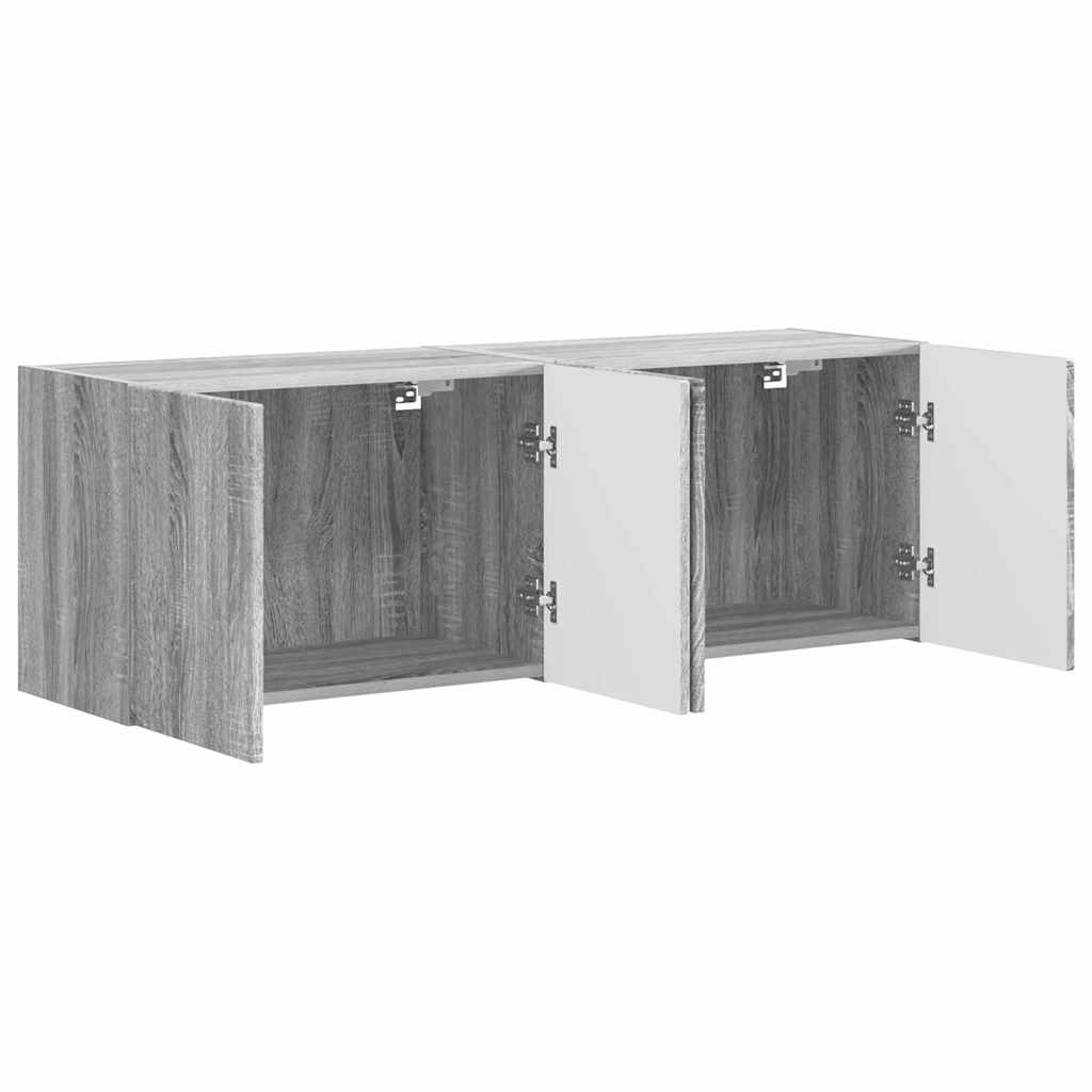 TV-wandkast 2 pcs Grijs Sonoma 59,5 x 31 x 40 cm Bewerkt hout is nu te koop bij PeponiXL, paradijselijk wonen!