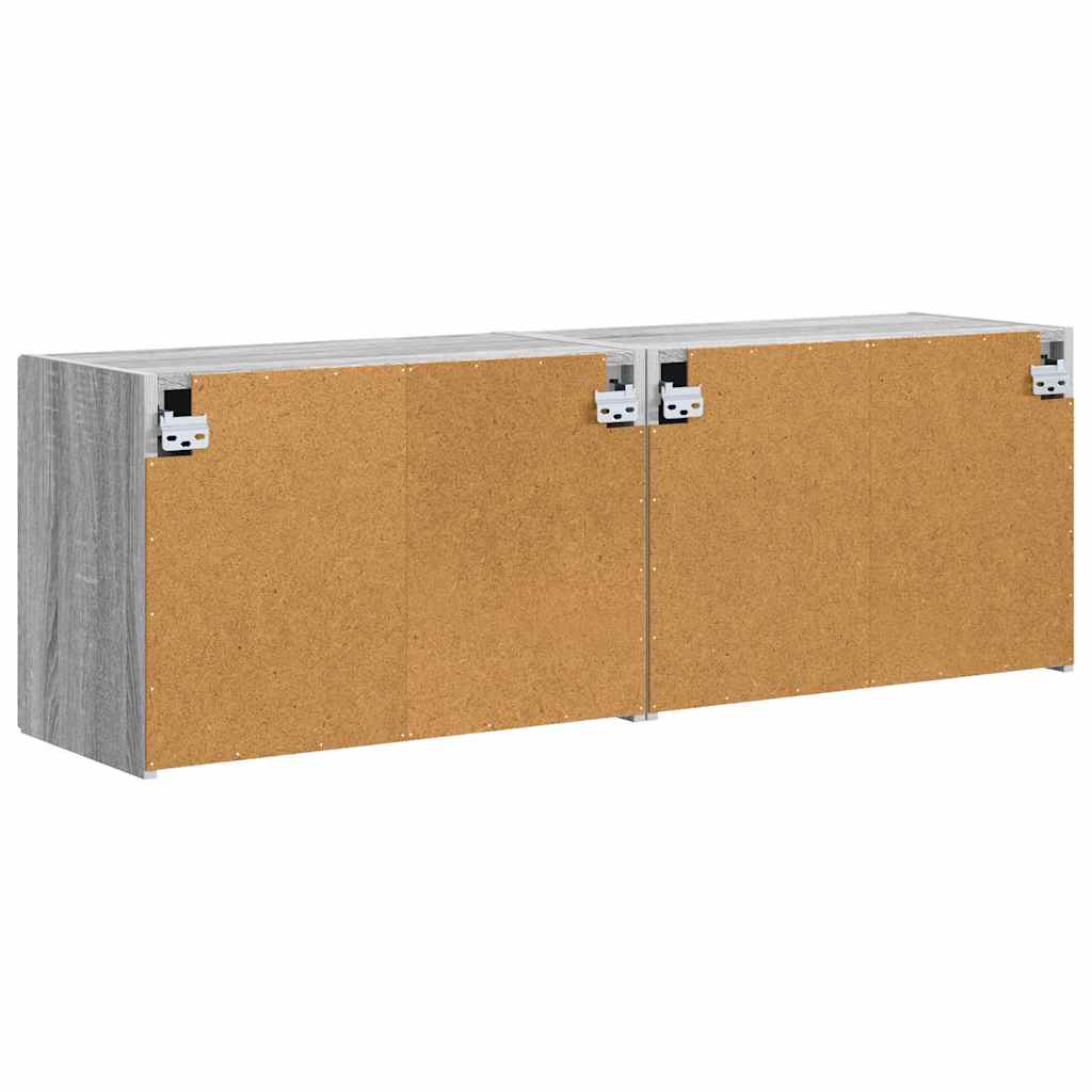 TV-wandkast 2 pcs Grijs Sonoma 59,5 x 31 x 40 cm Bewerkt hout is nu te koop bij PeponiXL, paradijselijk wonen!