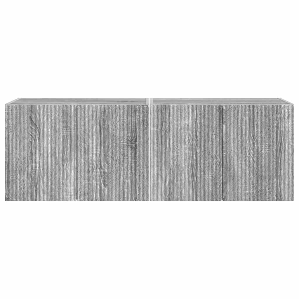 TV-wandkast 2 pcs Grijs Sonoma 59,5 x 31 x 40 cm Bewerkt hout is nu te koop bij PeponiXL, paradijselijk wonen!