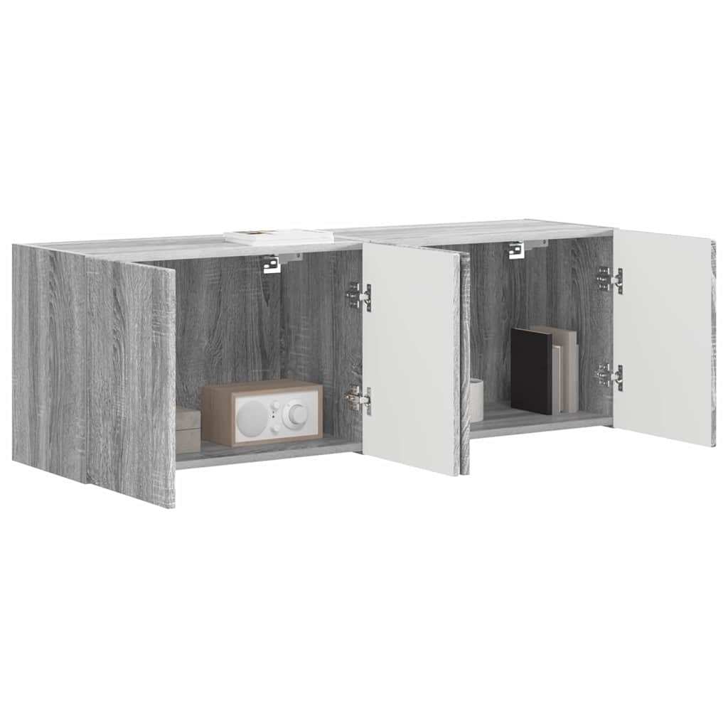 TV-wandkast 2 pcs Grijs Sonoma 59,5 x 31 x 40 cm Bewerkt hout is nu te koop bij PeponiXL, paradijselijk wonen!