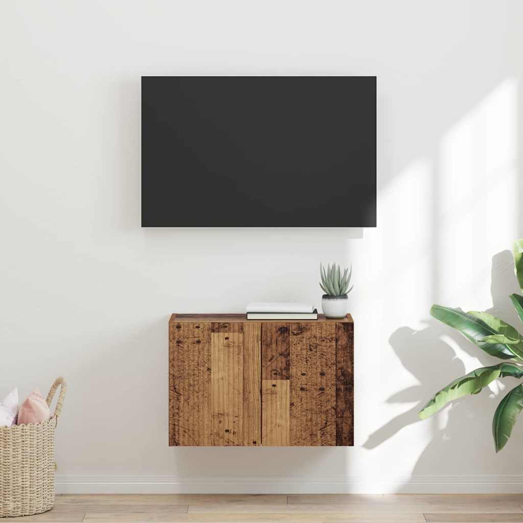 TV-wandkast Oud Hout 59,5 x 31 x 40 cm Bewerkt hout is nu te koop bij PeponiXL, paradijselijk wonen!