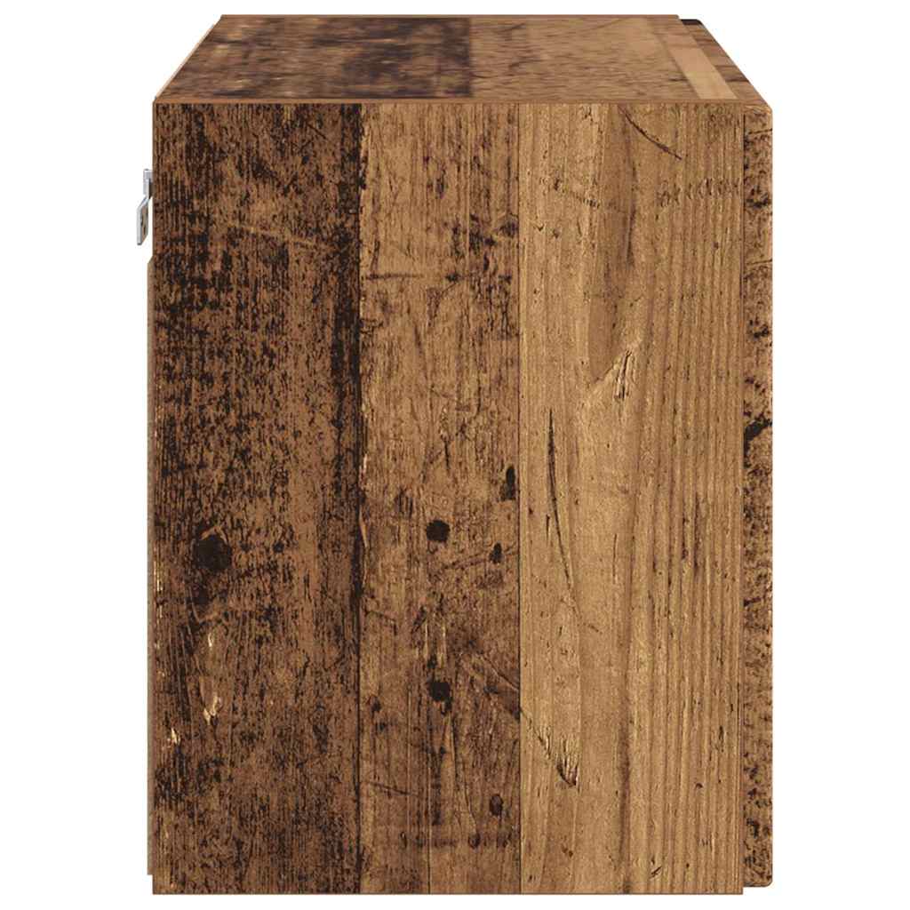 TV-wandkast Oud Hout 59,5 x 31 x 40 cm Bewerkt hout is nu te koop bij PeponiXL, paradijselijk wonen!