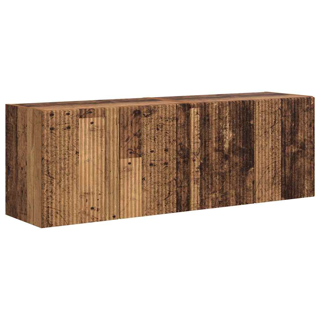 TV-wandkast 2 pcs Oud Hout 59,5 x 31 x 40 cm Bewerkt hout is nu te koop bij PeponiXL, paradijselijk wonen!