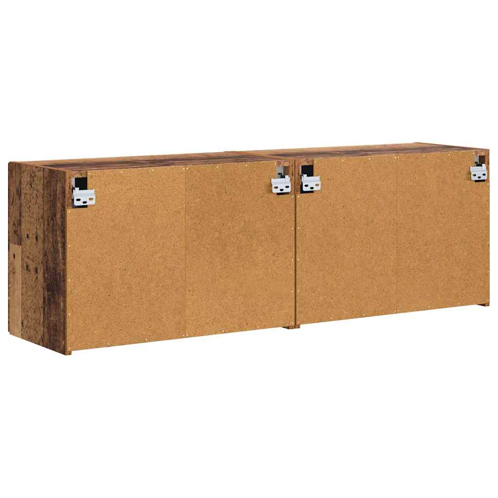 TV-wandkast 2 pcs Oud Hout 59,5 x 31 x 40 cm Bewerkt hout is nu te koop bij PeponiXL, paradijselijk wonen!
