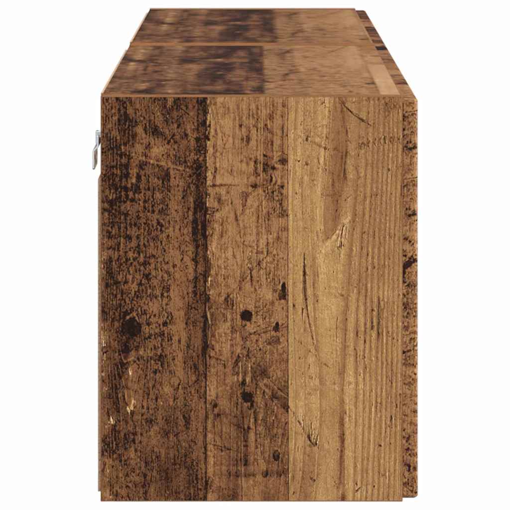 TV-wandkast 2 pcs Oud Hout 59,5 x 31 x 40 cm Bewerkt hout is nu te koop bij PeponiXL, paradijselijk wonen!