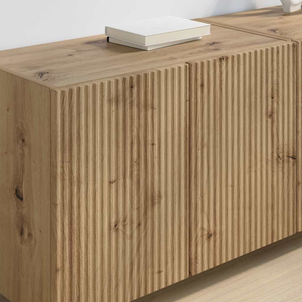 TV-wandkast Artisan Eiken 59,5 x 31 x 40 cm Bewerkt hout is nu te koop bij PeponiXL, paradijselijk wonen!