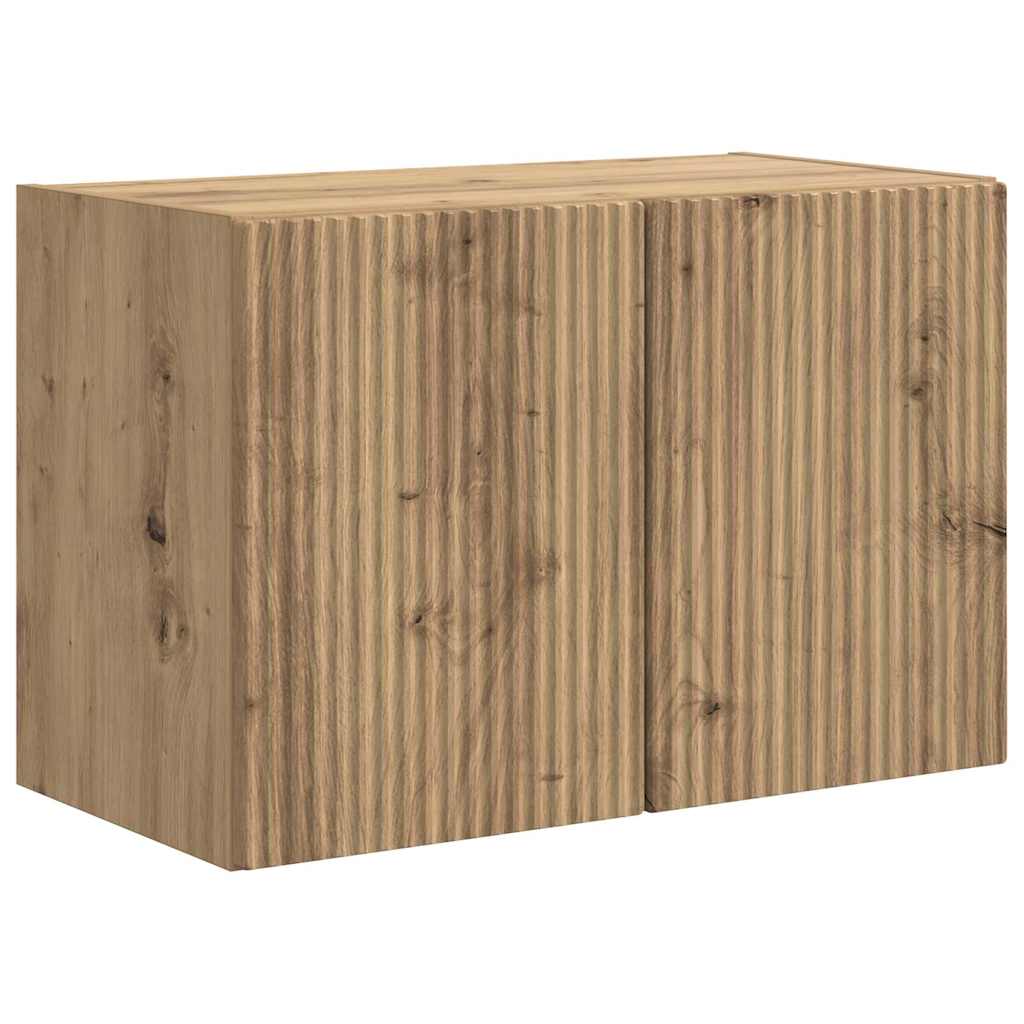 TV-wandkast Artisan Eiken 59,5 x 31 x 40 cm Bewerkt hout is nu te koop bij PeponiXL, paradijselijk wonen!