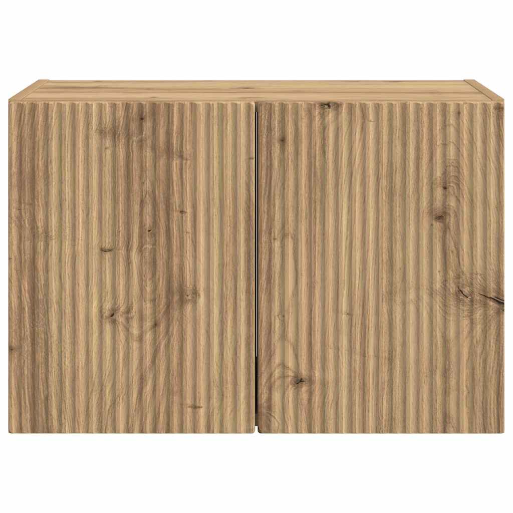 TV-wandkast Artisan Eiken 59,5 x 31 x 40 cm Bewerkt hout is nu te koop bij PeponiXL, paradijselijk wonen!