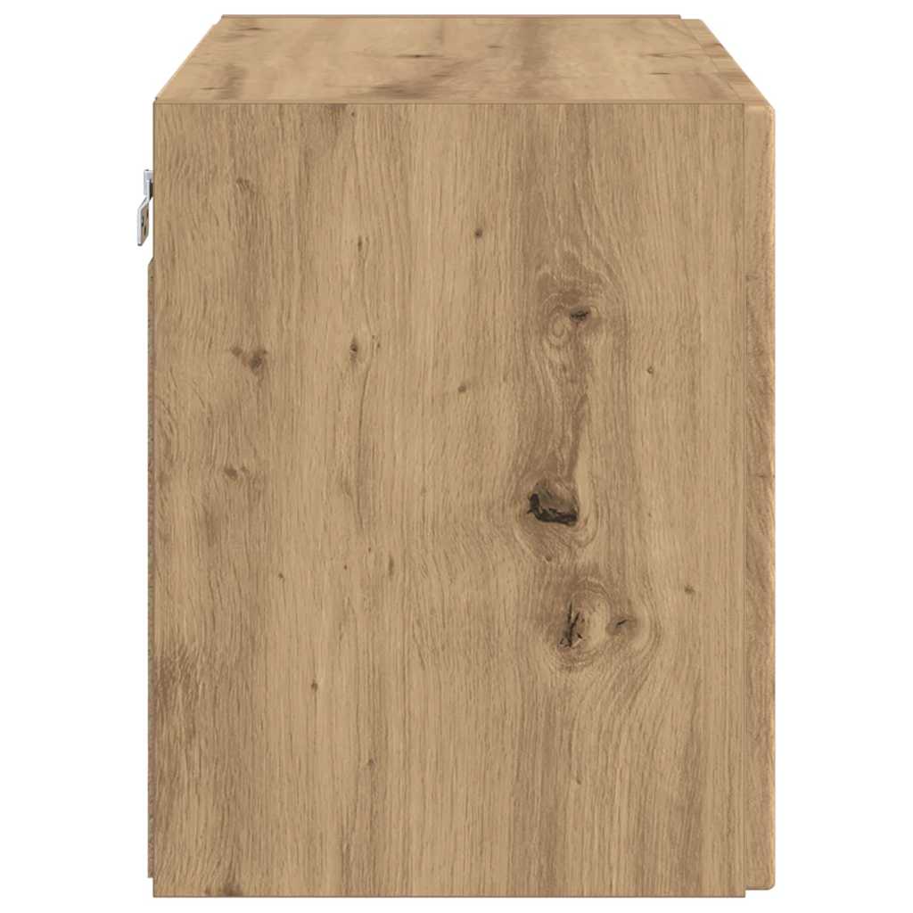 TV-wandkast Artisan Eiken 59,5 x 31 x 40 cm Bewerkt hout is nu te koop bij PeponiXL, paradijselijk wonen!