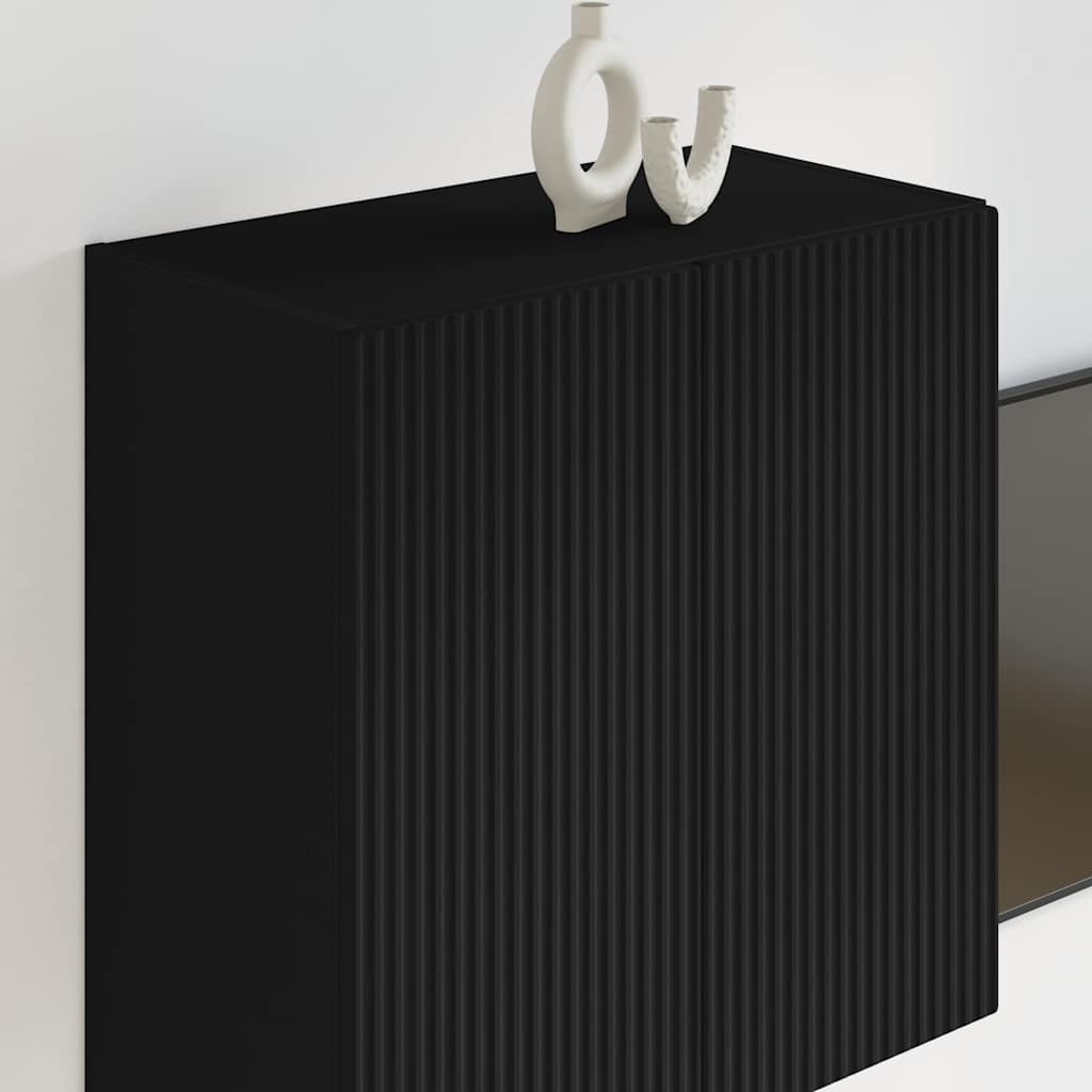 TV-wandkast Wandgemonteerd Zwart 59,5 x 31 x 60 cm Bewerkt hout is nu te koop bij PeponiXL, paradijselijk wonen!