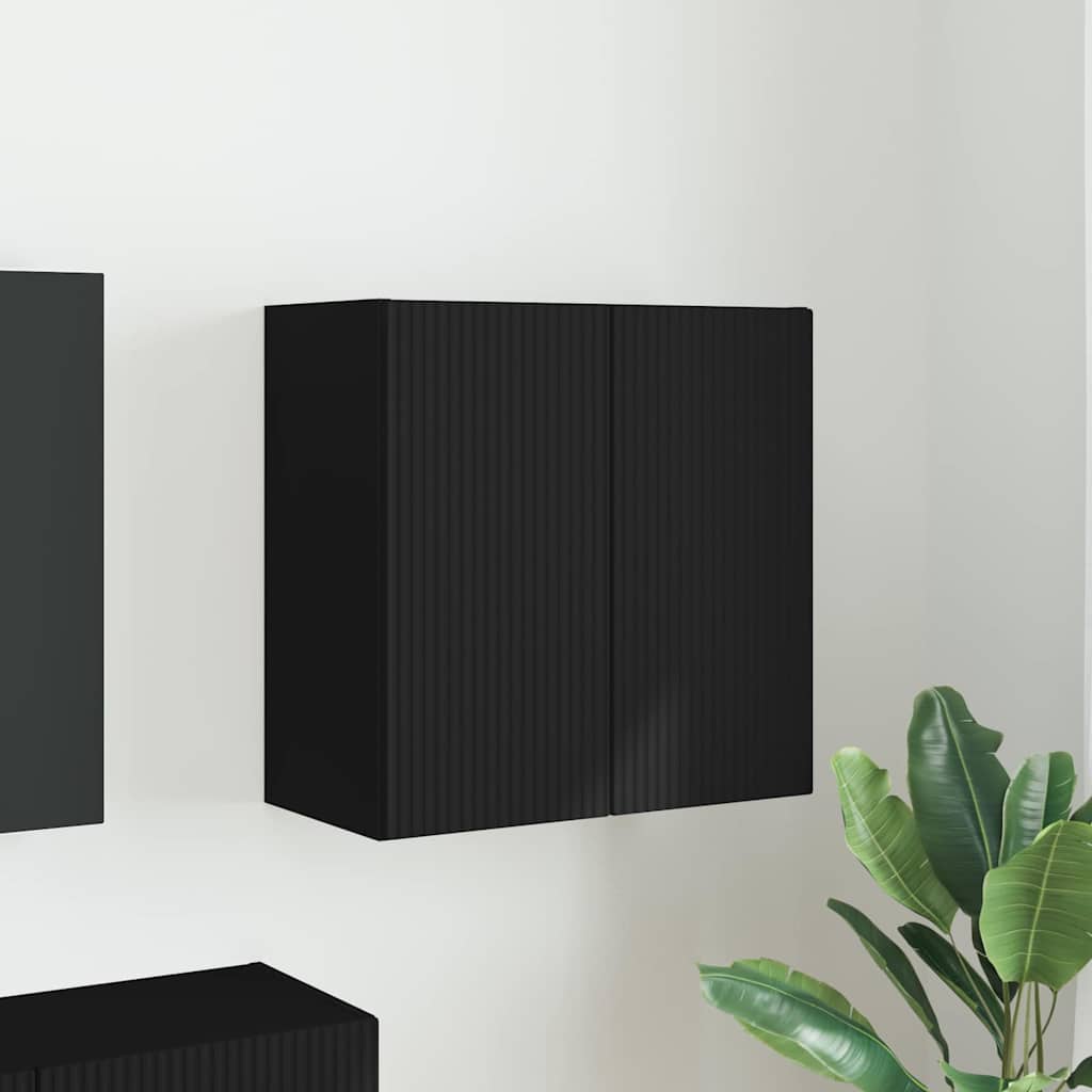 TV-wandkast Wandgemonteerd Zwart 59,5 x 31 x 60 cm Bewerkt hout is nu te koop bij PeponiXL, paradijselijk wonen!