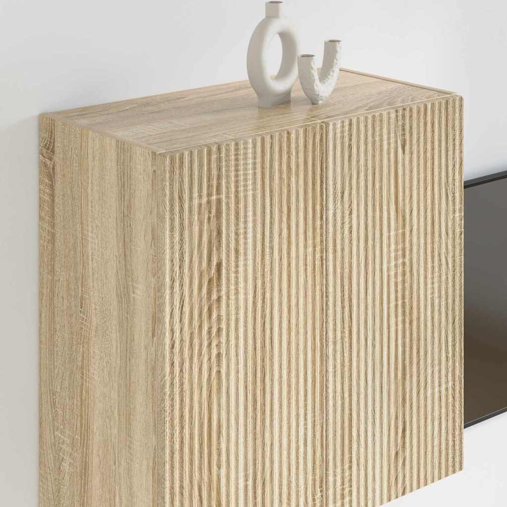 TV-wandkast Sonoma Eiken 59,5 x 31 x 60 cm Bewerkt hout is nu te koop bij PeponiXL, paradijselijk wonen!