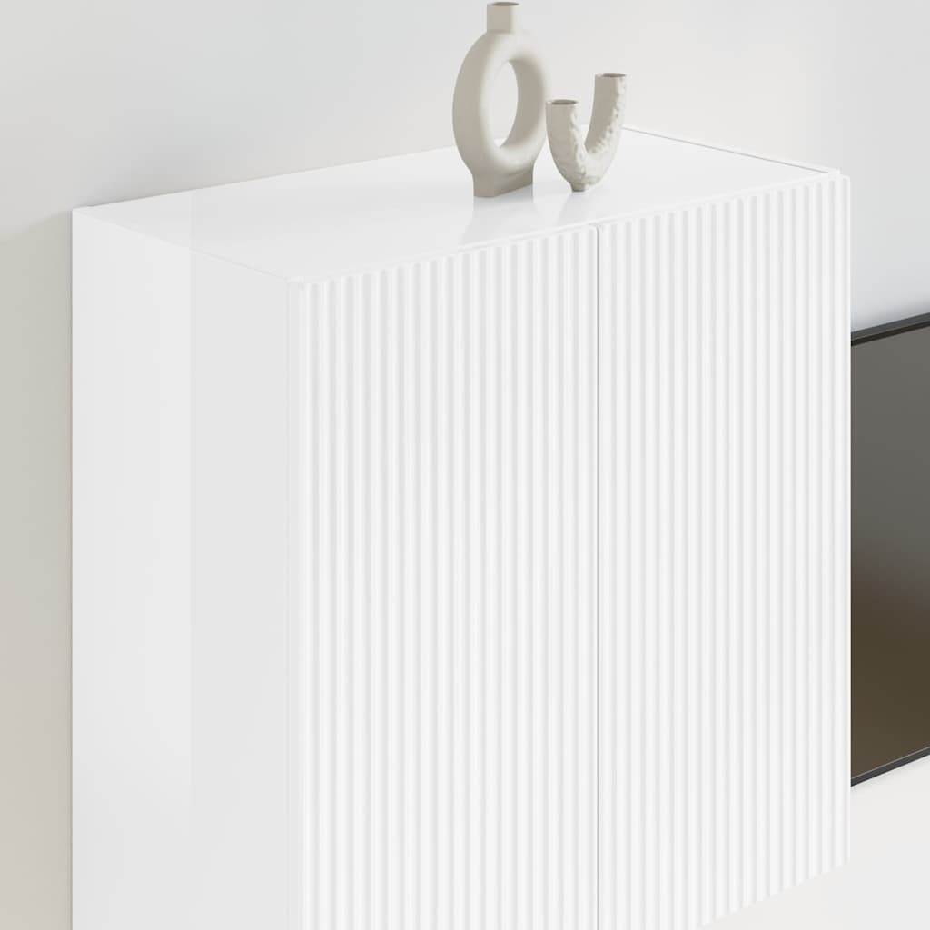 TV-wandkast Hoogglans wit 59,5 x 31 x 60 cm Bewerkt hout is nu te koop bij PeponiXL, paradijselijk wonen!