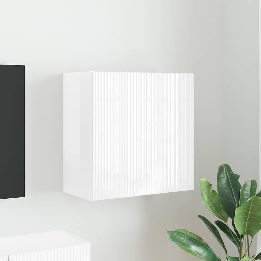 TV-wandkast Hoogglans wit 59,5 x 31 x 60 cm Bewerkt hout is nu te koop bij PeponiXL, paradijselijk wonen!
