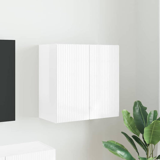 TV-wandkast Hoogglans wit 59,5 x 31 x 60 cm Bewerkt hout is nu te koop bij PeponiXL, paradijselijk wonen!