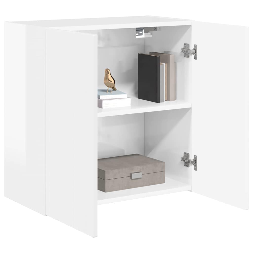 TV-wandkast Hoogglans wit 59,5 x 31 x 60 cm Bewerkt hout is nu te koop bij PeponiXL, paradijselijk wonen!