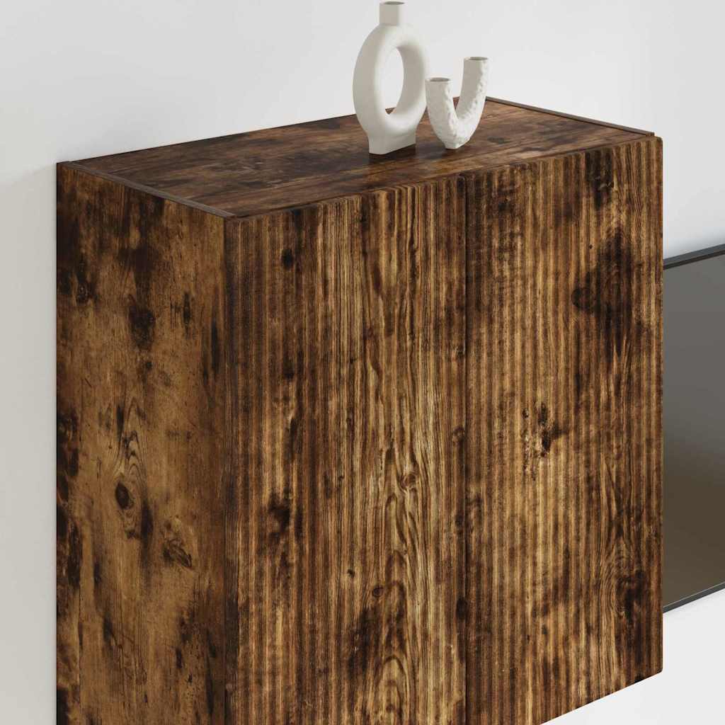 TV-wandkast Gerookt eiken 59,5 x 31 x 60 cm Bewerkt hout is nu te koop bij PeponiXL, paradijselijk wonen!