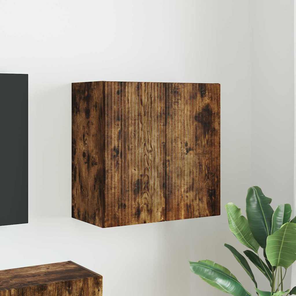 TV-wandkast Gerookt eiken 59,5 x 31 x 60 cm Bewerkt hout is nu te koop bij PeponiXL, paradijselijk wonen!