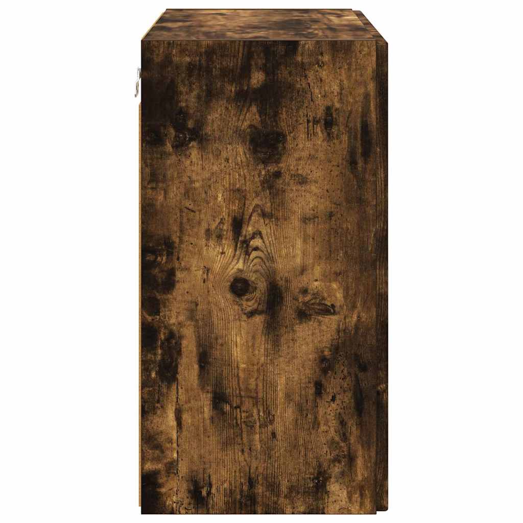 TV-wandkast Gerookt eiken 59,5 x 31 x 60 cm Bewerkt hout is nu te koop bij PeponiXL, paradijselijk wonen!