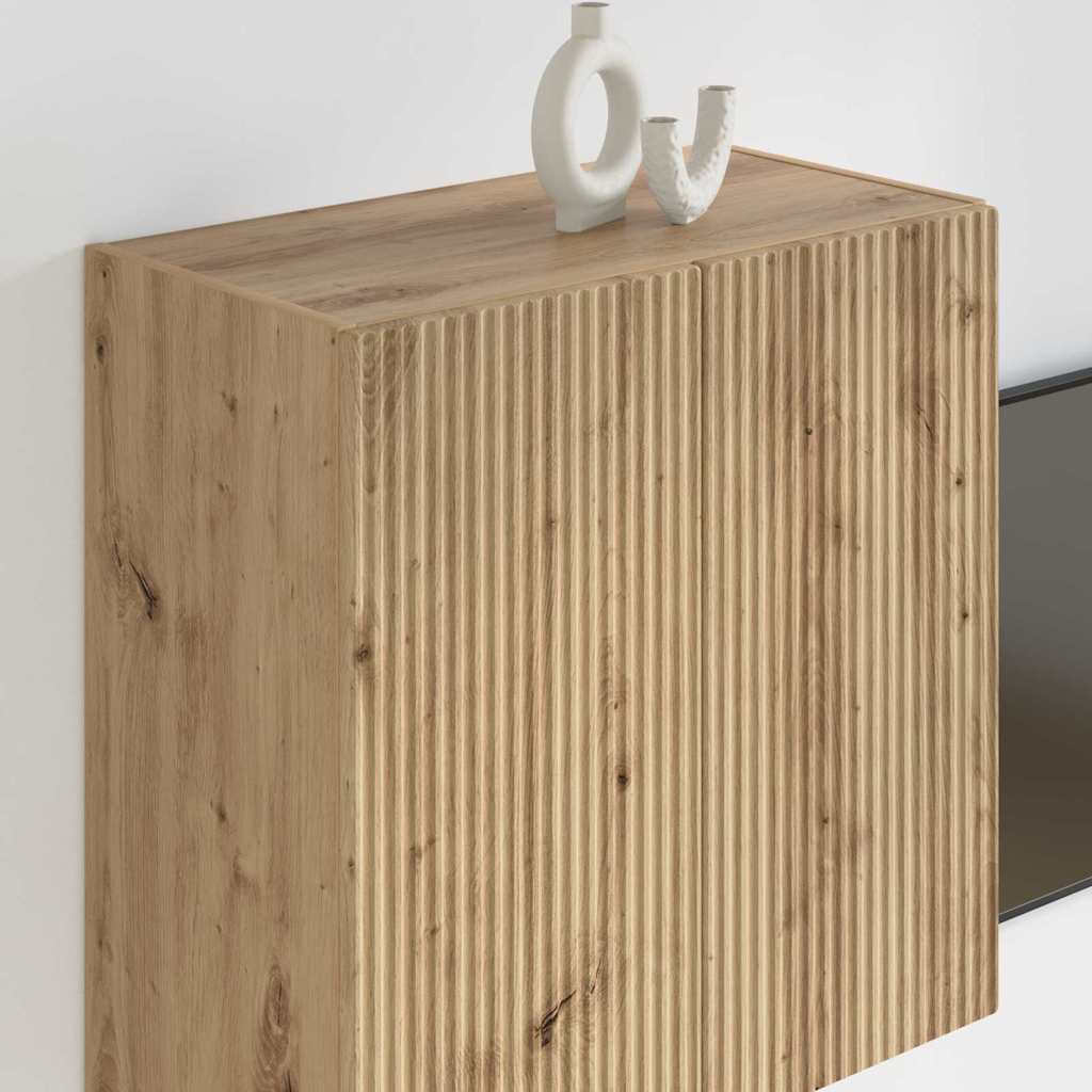 TV-wandkast Artisan Eiken 59,5 x 31 x 60 cm Bewerkt hout is nu te koop bij PeponiXL, paradijselijk wonen!
