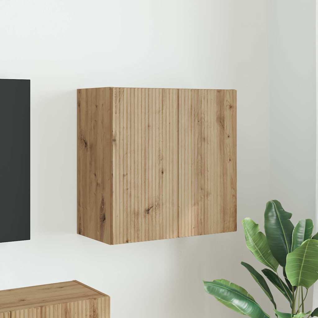 TV-wandkast Artisan Eiken 59,5 x 31 x 60 cm Bewerkt hout is nu te koop bij PeponiXL, paradijselijk wonen!