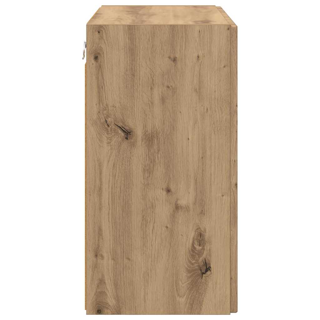 TV-wandkast Artisan Eiken 59,5 x 31 x 60 cm Bewerkt hout is nu te koop bij PeponiXL, paradijselijk wonen!