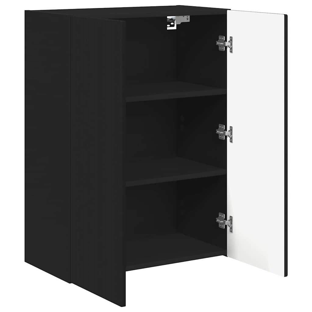 TV-wandkast Wandgemonteerd Zwart 59,5 x 31 x 80 cm Bewerkt hout is nu te koop bij PeponiXL, paradijselijk wonen!