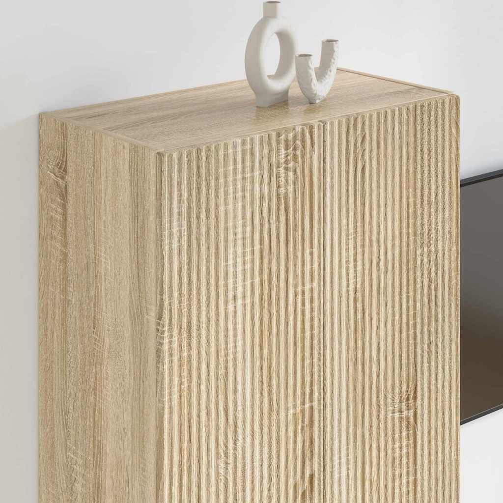TV-wandkast Sonoma Eiken 59,5 x 31 x 80 cm Bewerkt hout is nu te koop bij PeponiXL, paradijselijk wonen!