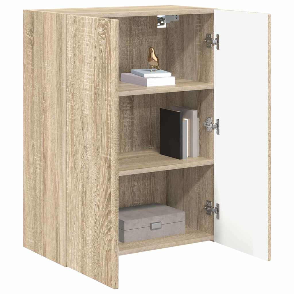 TV-wandkast Sonoma Eiken 59,5 x 31 x 80 cm Bewerkt hout is nu te koop bij PeponiXL, paradijselijk wonen!