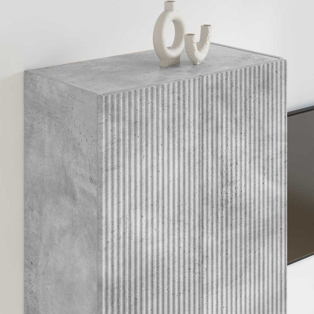 TV-wandkast Beton Grijs 59,5 x 31 x 80 cm Bewerkt hout is nu te koop bij PeponiXL, paradijselijk wonen!