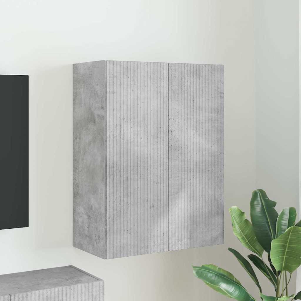 TV-wandkast Beton Grijs 59,5 x 31 x 80 cm Bewerkt hout is nu te koop bij PeponiXL, paradijselijk wonen!