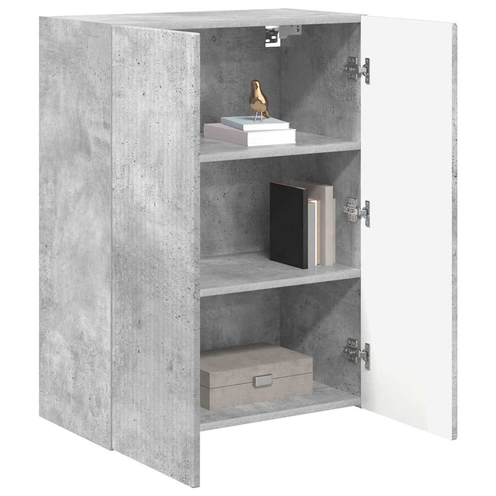 TV-wandkast Beton Grijs 59,5 x 31 x 80 cm Bewerkt hout is nu te koop bij PeponiXL, paradijselijk wonen!