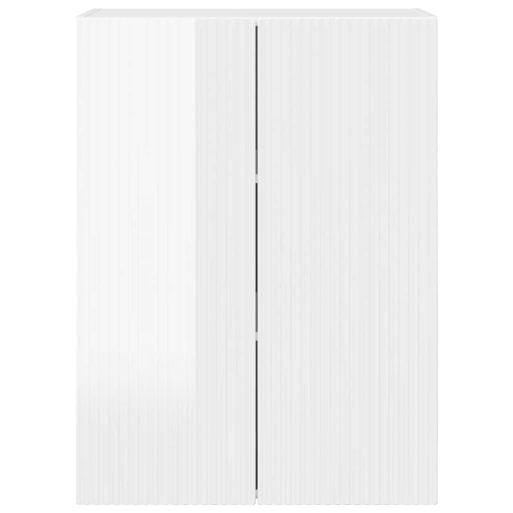 TV-wandkast Hoogglans wit 59,5 x 31 x 80 cm Bewerkt hout is nu te koop bij PeponiXL, paradijselijk wonen!