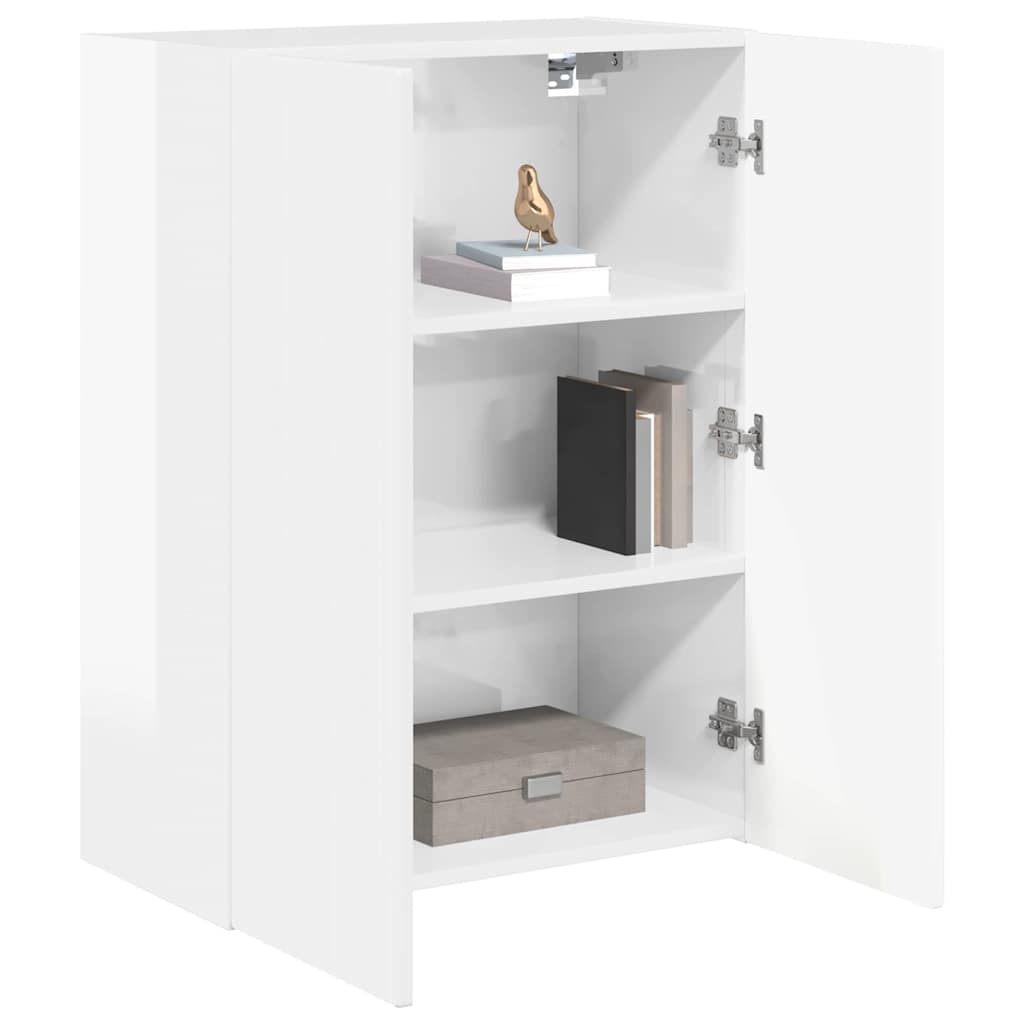 TV-wandkast Hoogglans wit 59,5 x 31 x 80 cm Bewerkt hout is nu te koop bij PeponiXL, paradijselijk wonen!