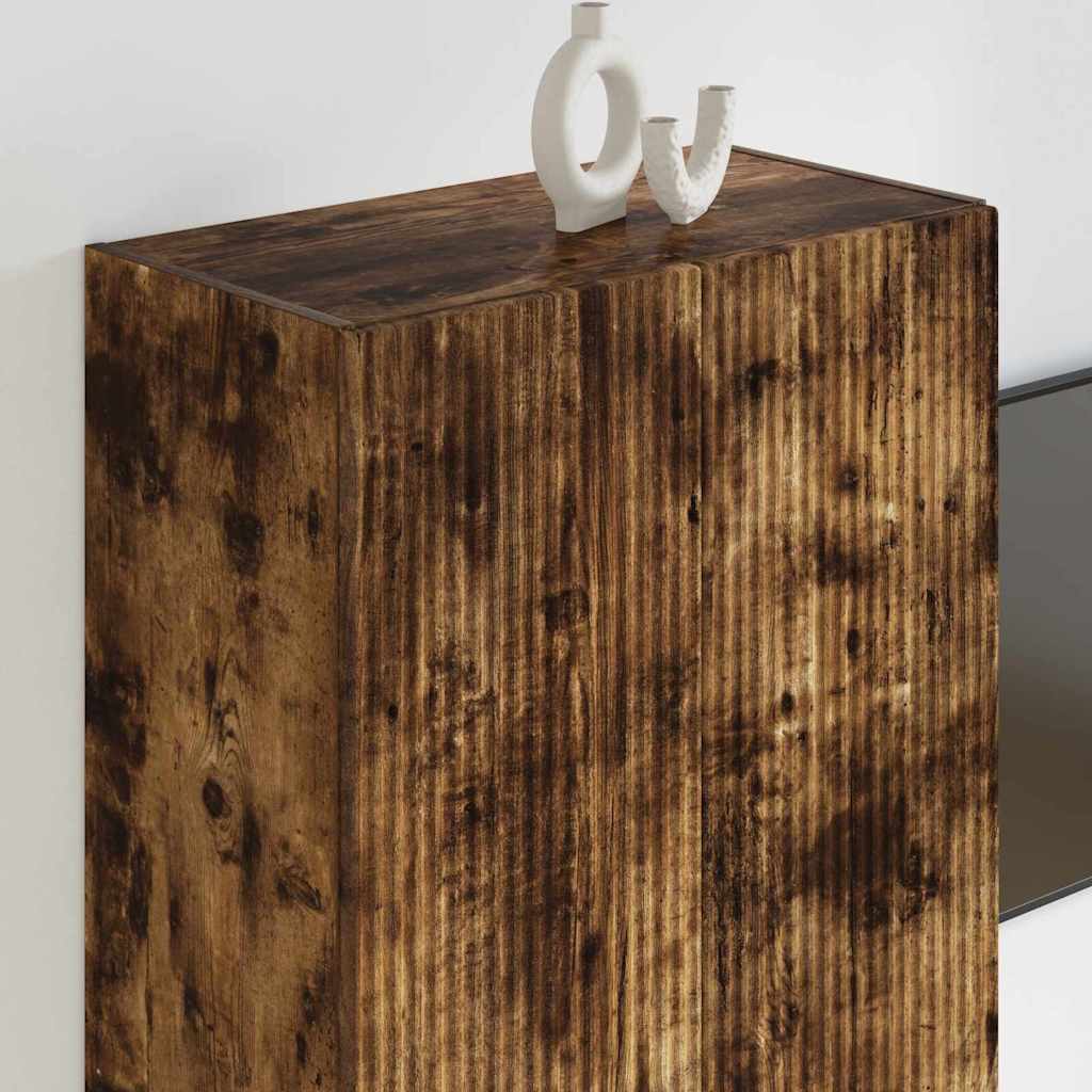 TV-wandkast Gerookt eiken 59,5 x 31 x 80 cm Bewerkt hout is nu te koop bij PeponiXL, paradijselijk wonen!