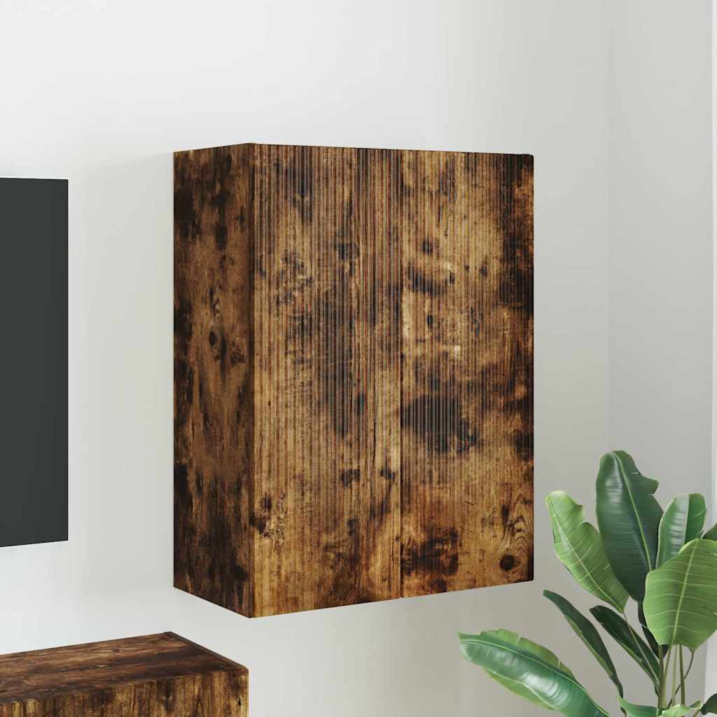 TV-wandkast Gerookt eiken 59,5 x 31 x 80 cm Bewerkt hout is nu te koop bij PeponiXL, paradijselijk wonen!