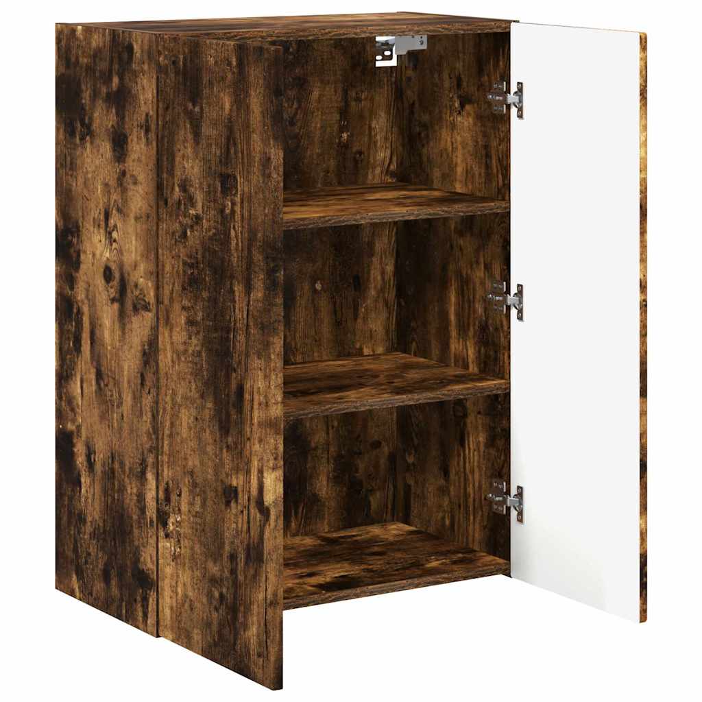 TV-wandkast Gerookt eiken 59,5 x 31 x 80 cm Bewerkt hout is nu te koop bij PeponiXL, paradijselijk wonen!