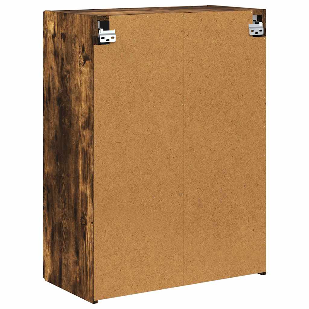 TV-wandkast Gerookt eiken 59,5 x 31 x 80 cm Bewerkt hout is nu te koop bij PeponiXL, paradijselijk wonen!
