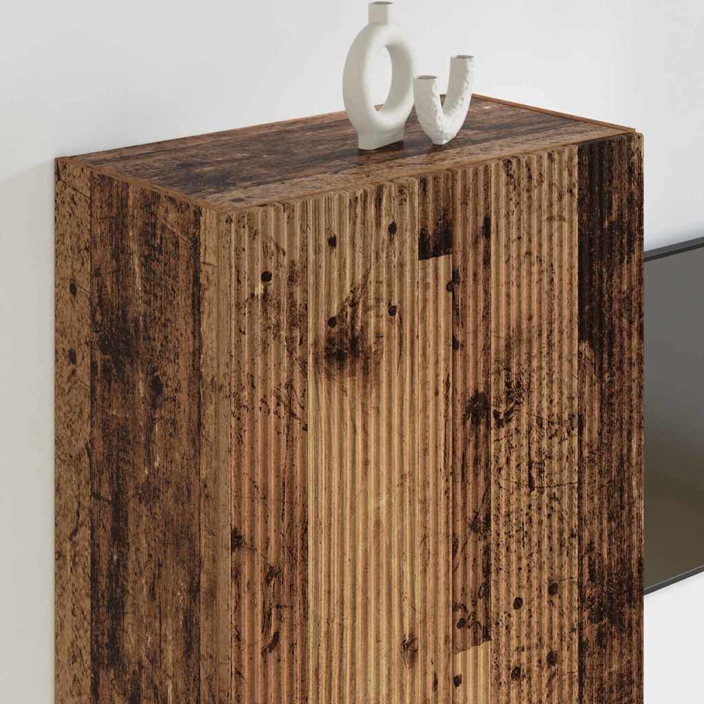 TV-wandkast Oud Hout 59,5 x 31 x 80 cm Bewerkt hout is nu te koop bij PeponiXL, paradijselijk wonen!