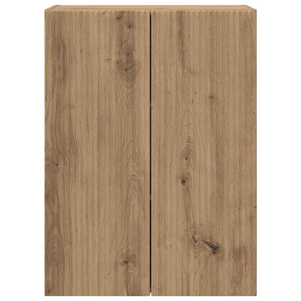 TV-wandkast Artisan Eiken 59,5 x 31 x 80 cm Bewerkt hout is nu te koop bij PeponiXL, paradijselijk wonen!