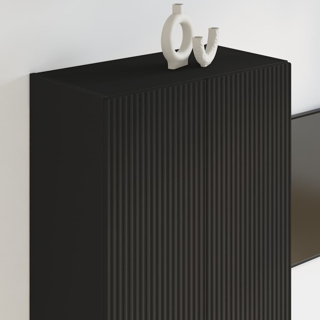 TV-wandkast Zwart 59,5 x 31 x 100 cm Bewerkt hout is nu te koop bij PeponiXL, paradijselijk wonen!