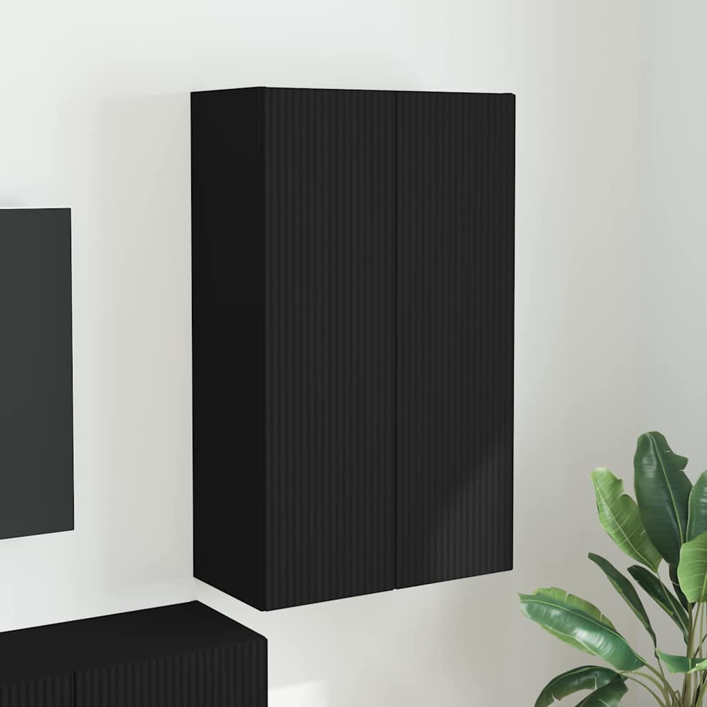 TV-wandkast Zwart 59,5 x 31 x 100 cm Bewerkt hout is nu te koop bij PeponiXL, paradijselijk wonen!