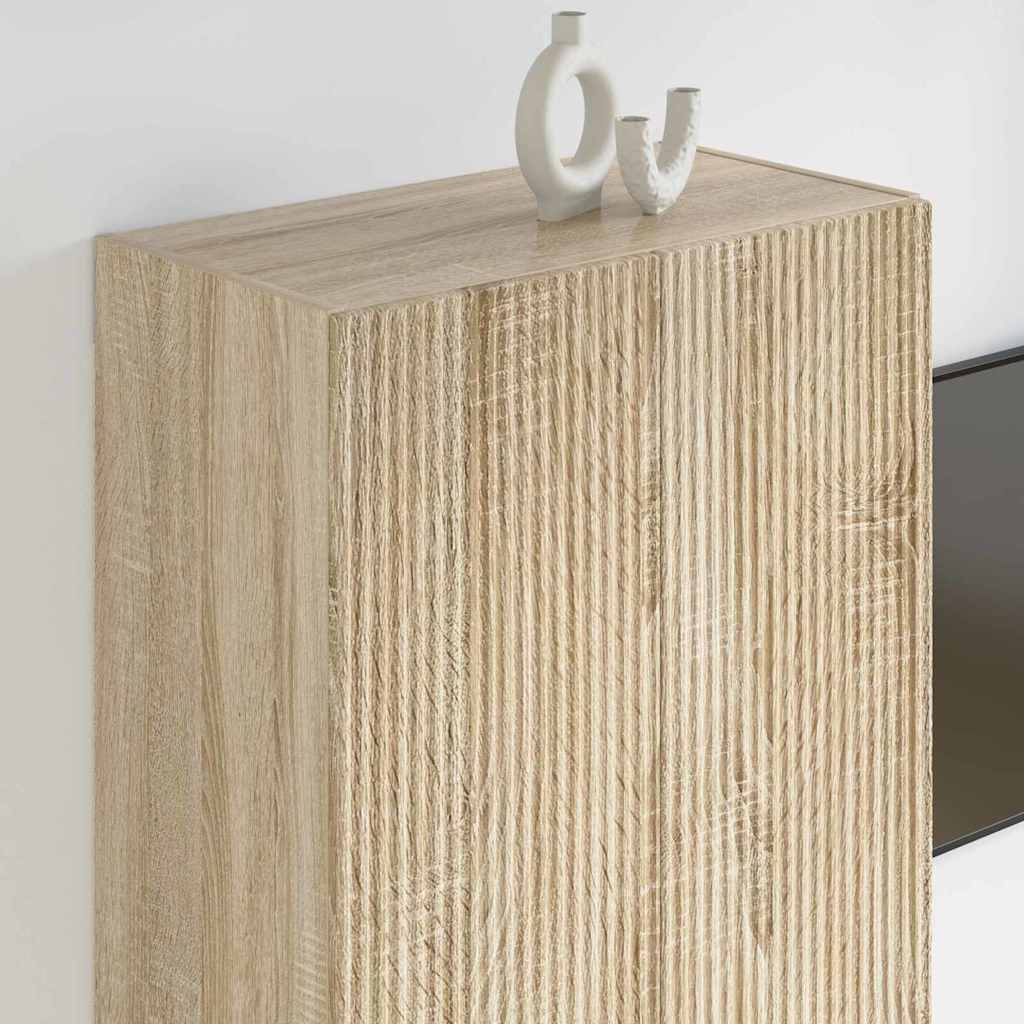 TV-wandkast Sonoma Eiken 59,5 x 31 x 100 cm Bewerkt hout is nu te koop bij PeponiXL, paradijselijk wonen!