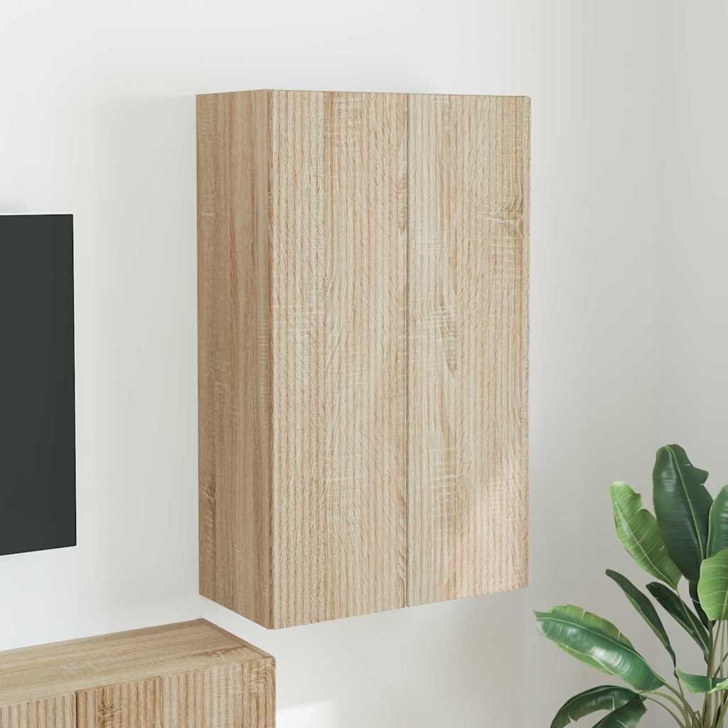 TV-wandkast Sonoma Eiken 59,5 x 31 x 100 cm Bewerkt hout is nu te koop bij PeponiXL, paradijselijk wonen!