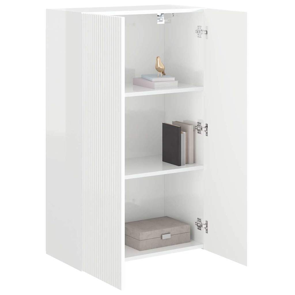 TV-wandkast Hoogglans wit 59,5 x 31 x 100 cm Bewerkt hout is nu te koop bij PeponiXL, paradijselijk wonen!