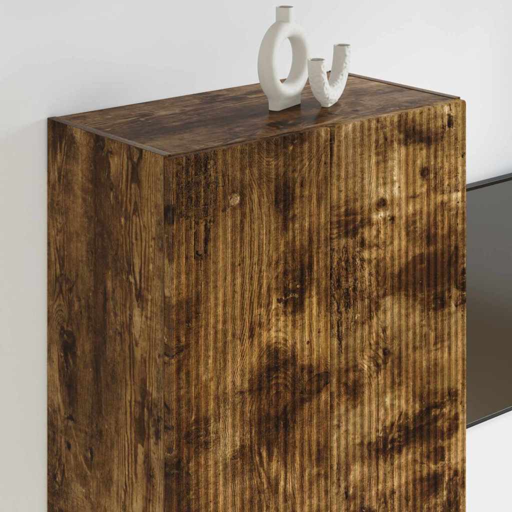 TV-wandkast Gerookt eiken 59,5 x 31 x 100 cm Bewerkt hout is nu te koop bij PeponiXL, paradijselijk wonen!