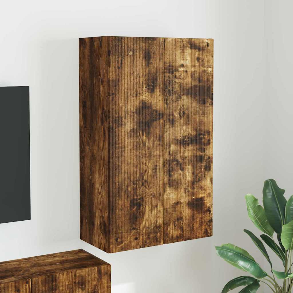 TV-wandkast Gerookt eiken 59,5 x 31 x 100 cm Bewerkt hout is nu te koop bij PeponiXL, paradijselijk wonen!